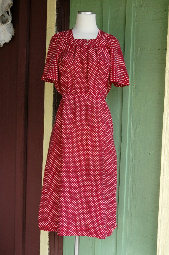 1960s does 1930s 1940s Style Red and White Polka … - image 2