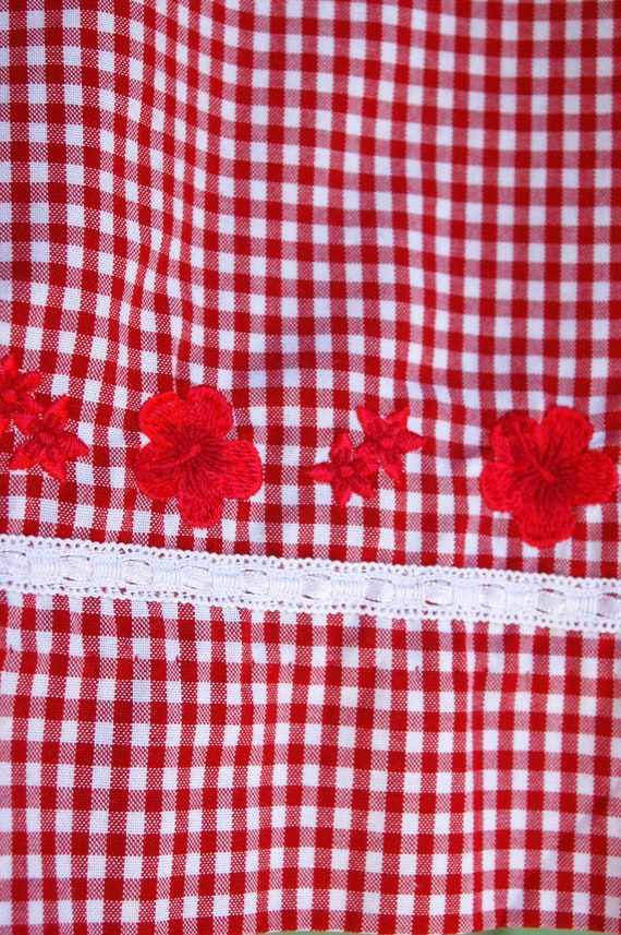 1990s Red and White Checked Cropped Pants by Kare… - image 5