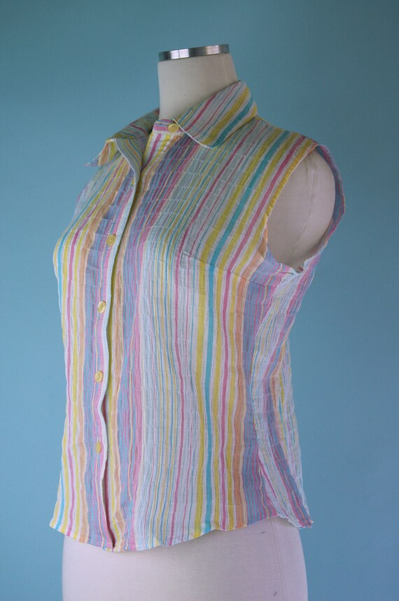 1980s 1990s does 1960s Pink Yellow Blue Pastel St… - image 6