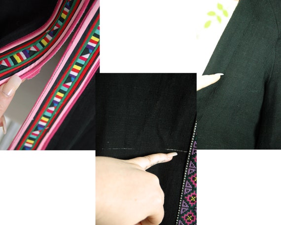 Black Lightweight Jacket with Colorful Ethnic Sty… - image 9