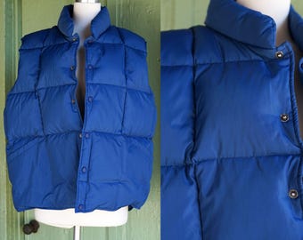 Vintage Y2K Roxy Brown and Teal Blue 70s Inspired Puffer Vest