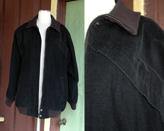 1980s Black Corduroy Robinson’s Jacket / 80s Cotto