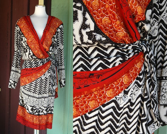 orange and white zig zag dress Huayna Crochet Maxi Dress