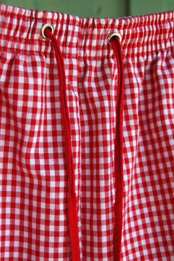 1990s Red and White Checked Cropped Pants by Kare… - image 6