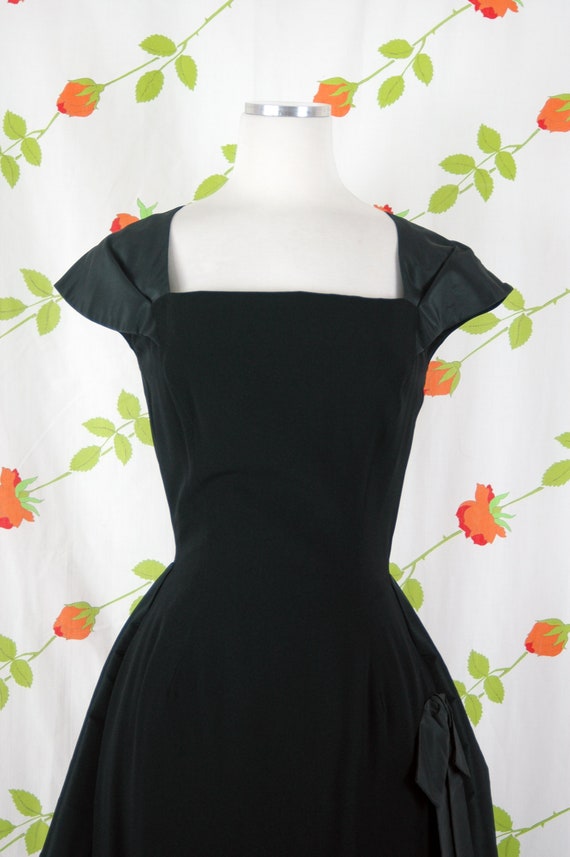1950s 1960s Black Dress with Overskirt // 50s 60s… - image 3