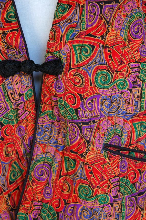 HOLIDAY 1980s Funky Swirl Artsy Red Purple Blue G… - image 5