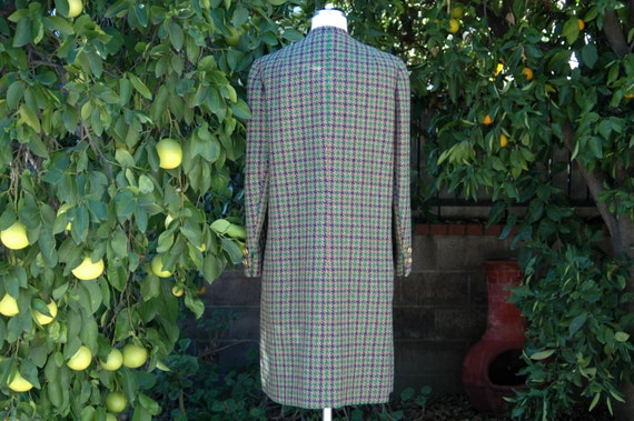 1960s Tweed Houndstooth Brown, Blue and Green Col… - image 5