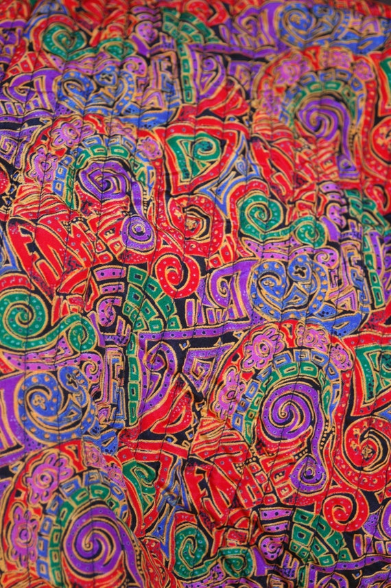 HOLIDAY 1980s Funky Swirl Artsy Red Purple Blue G… - image 4