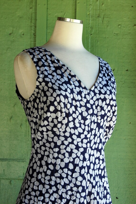 1990s Blue and white Graphic Print Dress // 90s C… - image 6