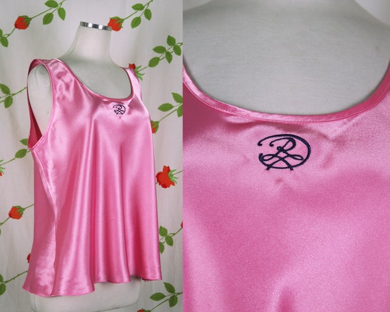 de la Renta Pink Silky Pink Sleep Tank Top // - España