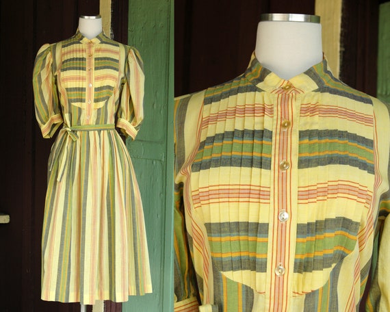 1980s does 1950s Style Midi Dress // 80s Hartsvil… - image 1