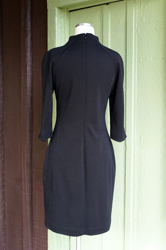 1990s Black Mod Wool Dress // 90s does 60s Futuri… - image 7
