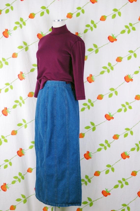 1990s 2000s Blue Denim Skirt // 90s Y2K Blue Wash… - image 5