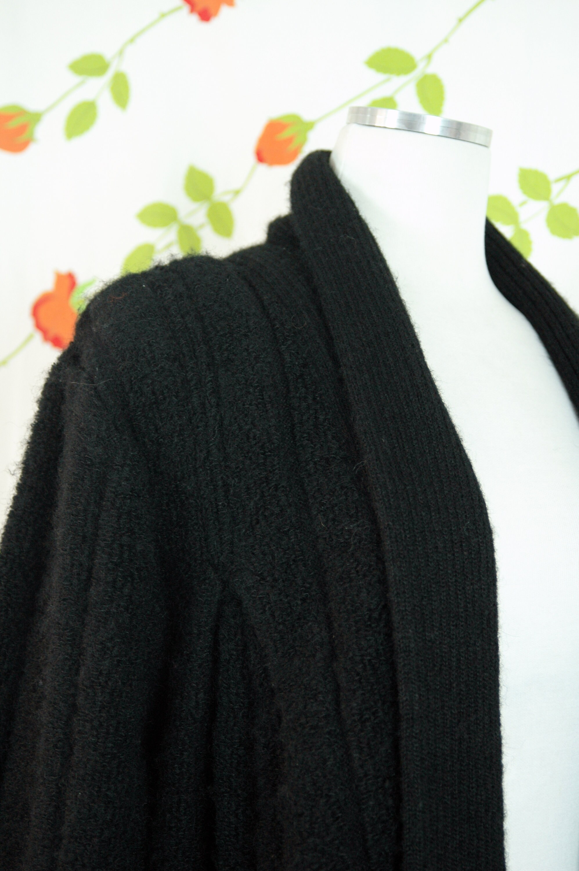 1990s Black Wool Mohair Knit Swing Sweater // 90s Oversized