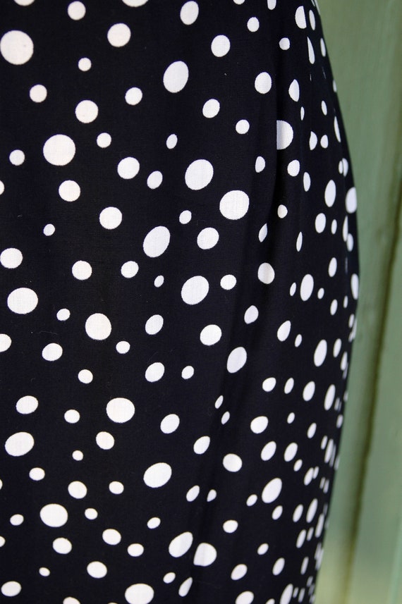 1980s 1990s Navy Blue and White Polka Dot Pencil … - image 6