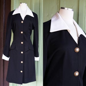 little black summer dress Black dress with white collar – Little Miss main image 1