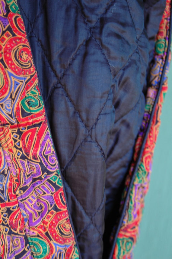 HOLIDAY 1980s Funky Swirl Artsy Red Purple Blue G… - image 9