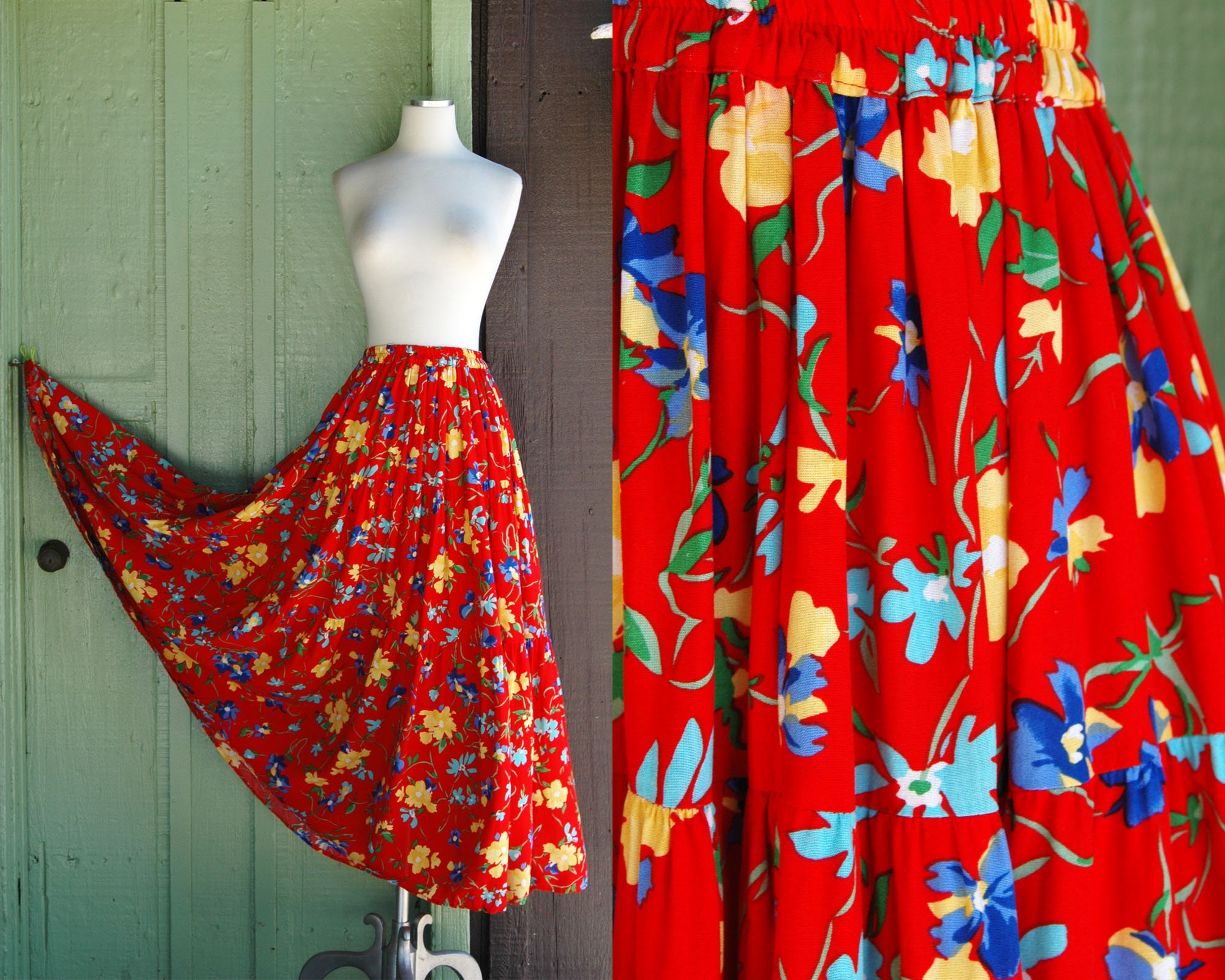 1980s Tiered Skirt - Etsy 1980s Tiered Skirt - Etsy