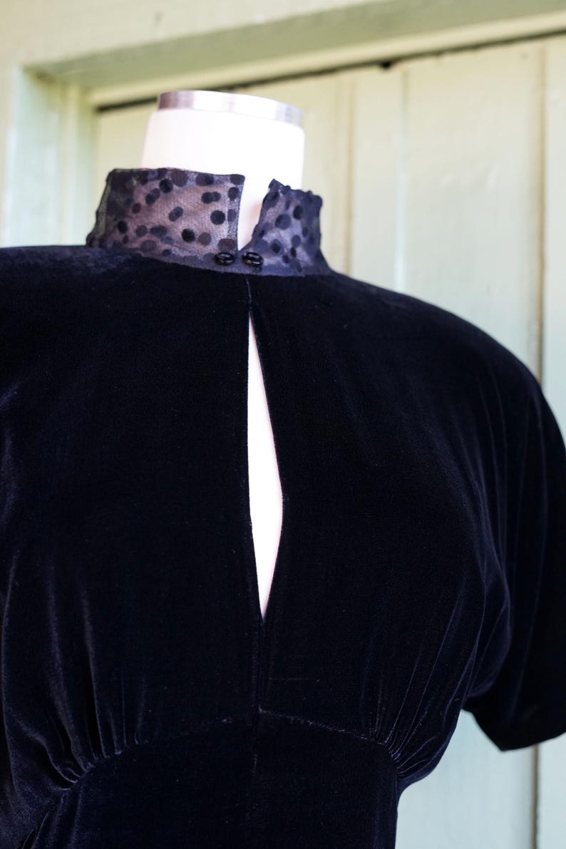 1980s Adam Beall Black Velvet Gown With Polka Dot Tulle Skirt // 80s ...