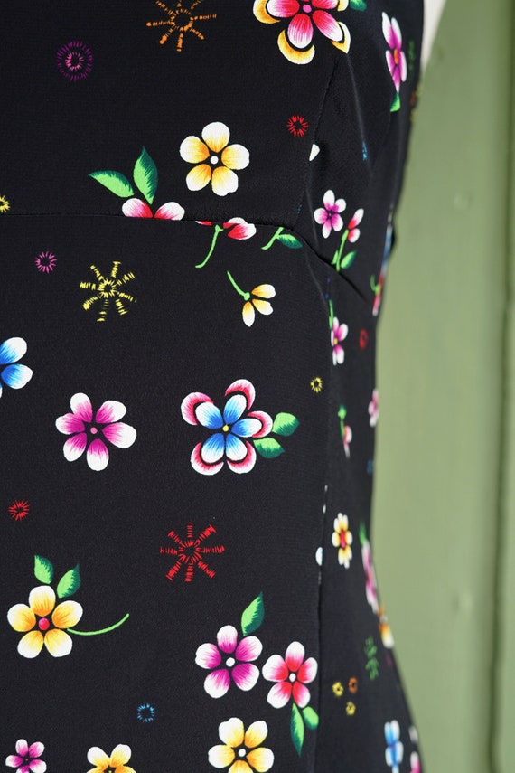 90’s Black Floral Cocktail Dress by Cattiva main image 0