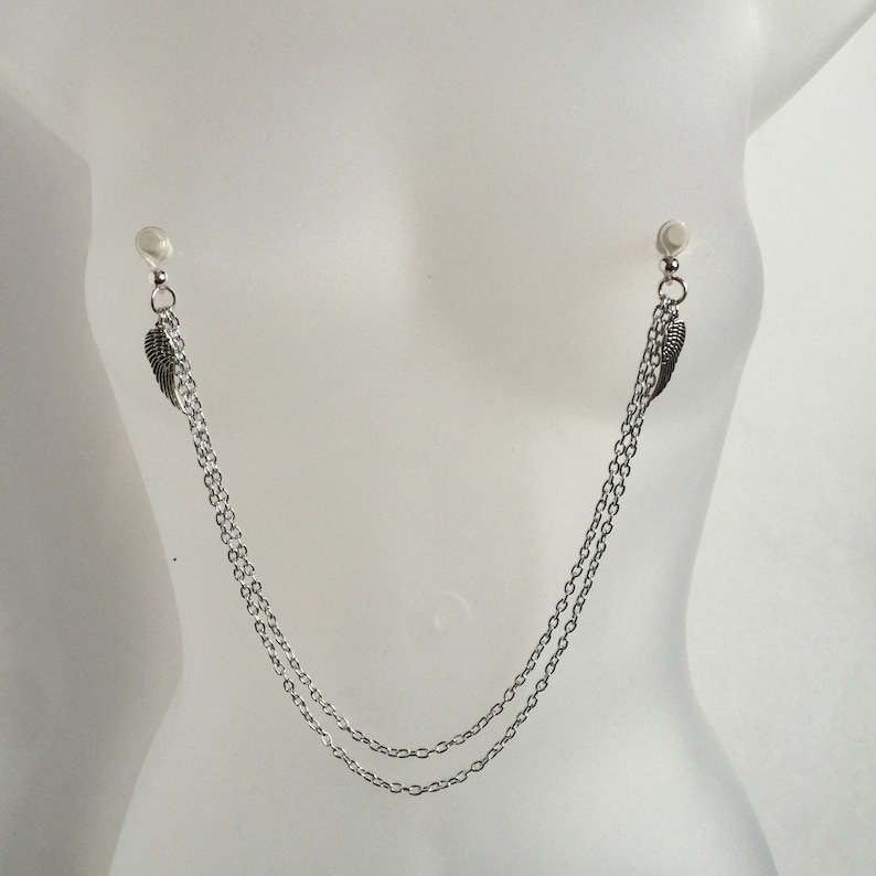 Non pierced nipple dangles with chain nipple noose body Etsy