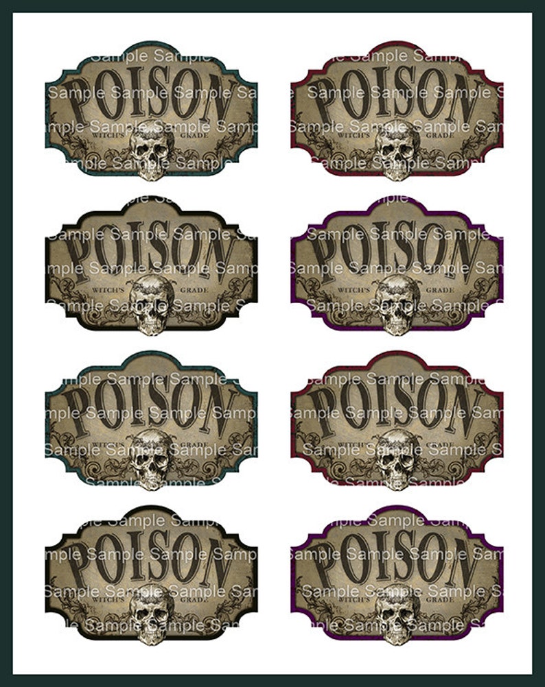 Halloween Poison Vintage Labels/ INSTANT DOWNLOAD /digital | Etsy