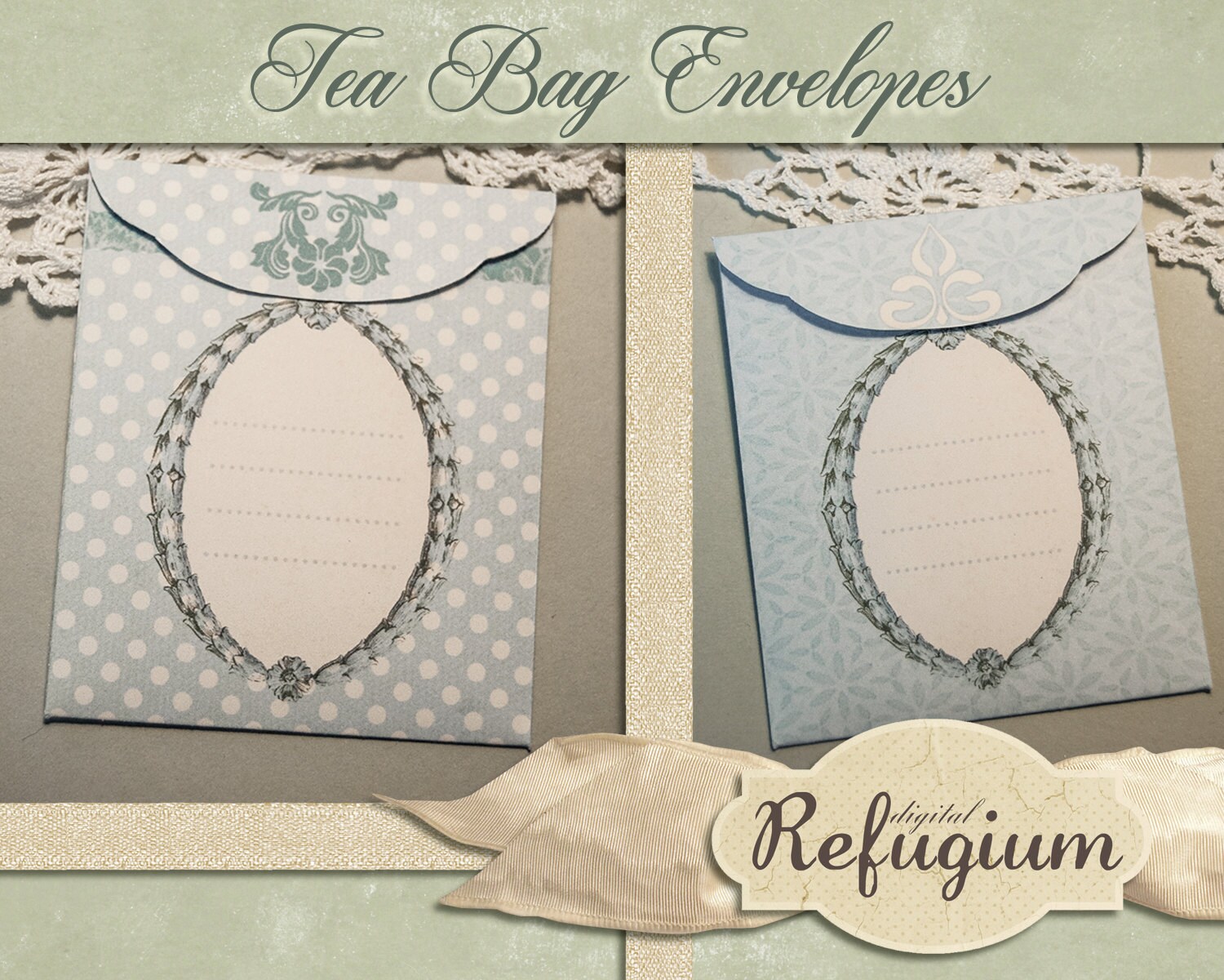 Printable Tea Bag Envelopes INSTANT DOWNLOAD collage sheet | Etsy