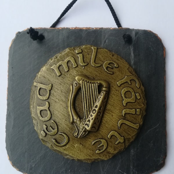 Cead Mile Falite Slate wall plaque