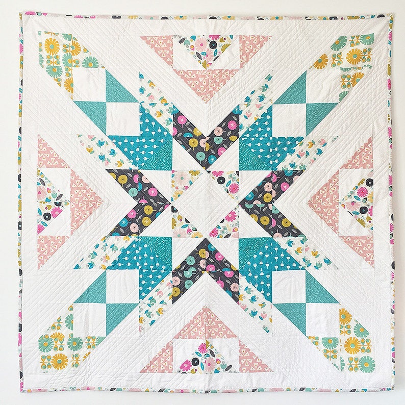 PDF Quilt Pattern Confetti Burst Patchwork Star Quilt Pattern Etsy