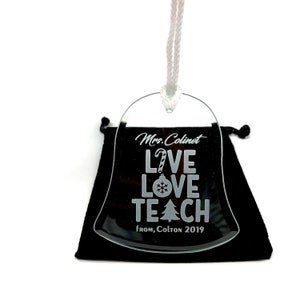 Teacher Gift from Student Etched Bell Ornament, Free Personalization and Shipping