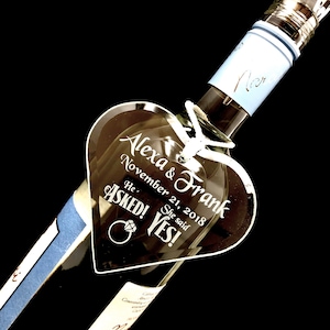 Wedding Etched Sun Catcher, Ornament, Engagement, Free Personalization and Shipping
