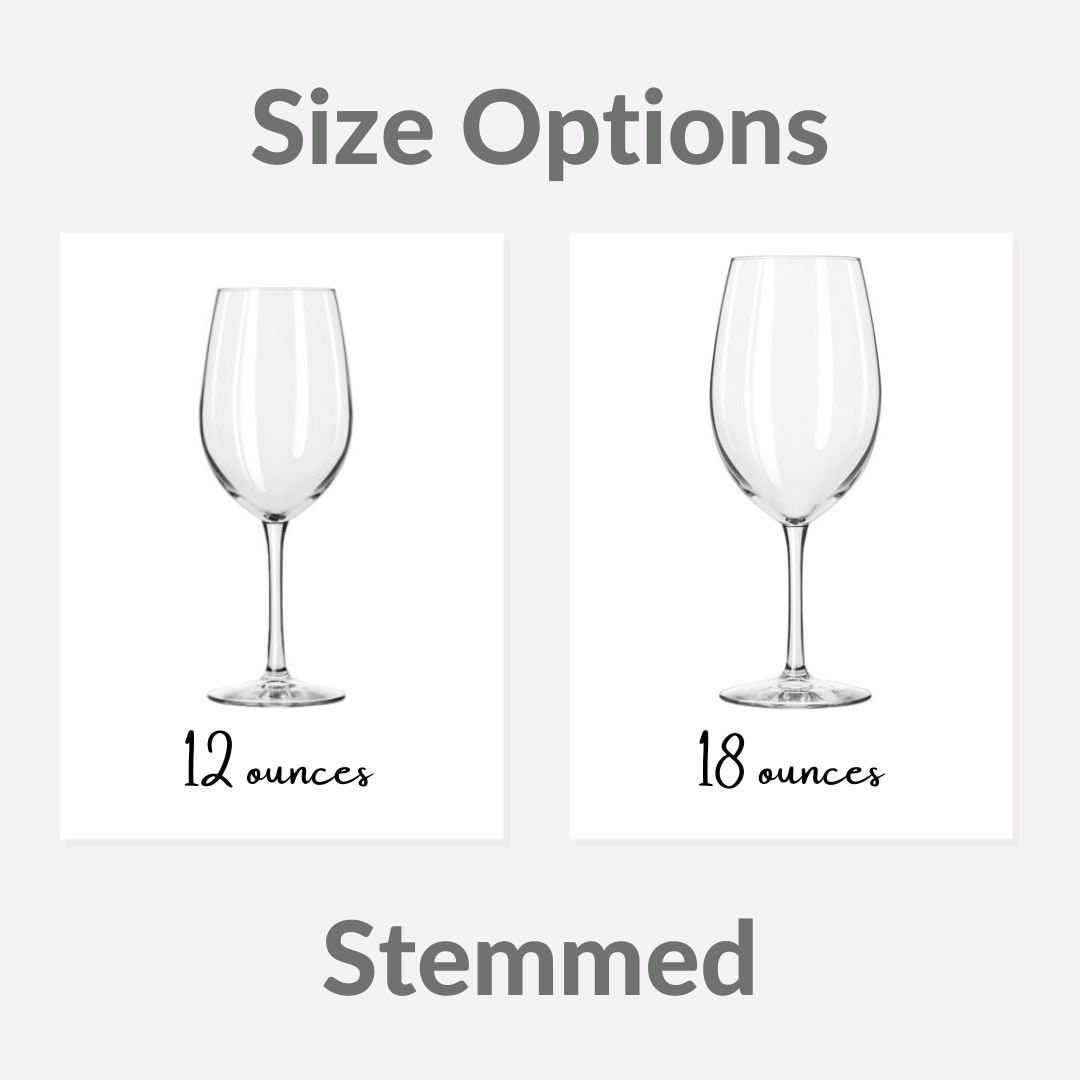 Custom Design 12 Oz Stemmed Wine Glasses Set of 2 Etsy