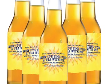 GROOMSMEN PROPOSAL "Twisted Tea" Labels : Print and Stick!