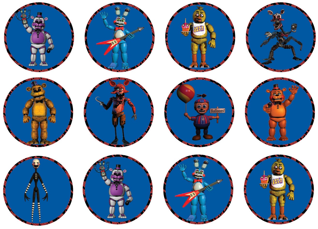 FNaF Freddy Fazbear Round Sticker - Free FNaF PNG Stickers