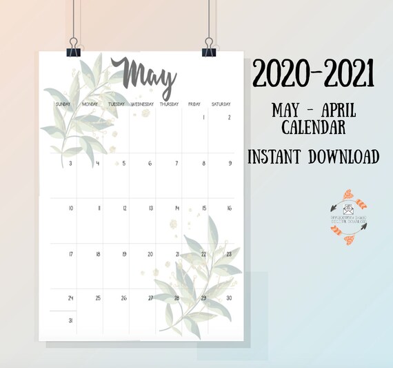 2020 2021 Calendar Printable Desk Calendar Digital Etsy paper ninja calendar 2021