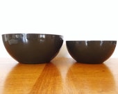 Finel Dark Green Enamel Bowl - Kaj Franck Design - 8 quot and 9.5 quot Available