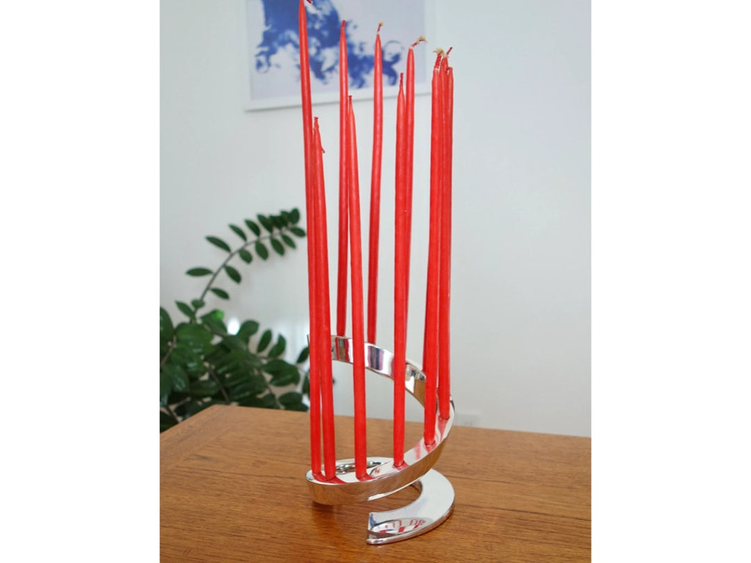 Dansk Silverplated Spiral Candle Holder With 12 Tapers Bertil Vallien