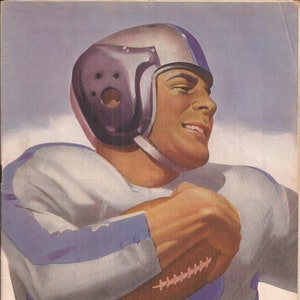 Lon Keller Football Art, Norwich HS, Oct. 6, 1945, Coca-Cola Lon Keller Referee Art, Vintage Program, Hamilton vs Norwich, High School