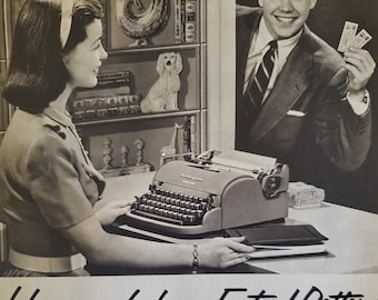 Publicité de magazine vintage pour machine à écrire Remington Quiet-Riter, VOTRE CHOIX, Dactylographier ses devoirs, Décoration de bureau à domicile