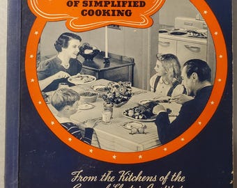 El nuevo arte de la cocina simplificada, Instituto General Electric, Libro de cocina vintage, Compañía GE, Libro de cocina promocional, Fotos en color, Consejos y sugerencias