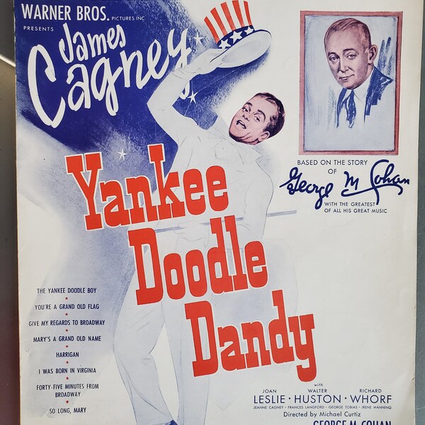 Yankee Doodle Boy, Vintage Sheet Music, Yankee Doodle Dandy, James Cagney, Red White Blue, Patriotic Music from 1931, Musical Movie