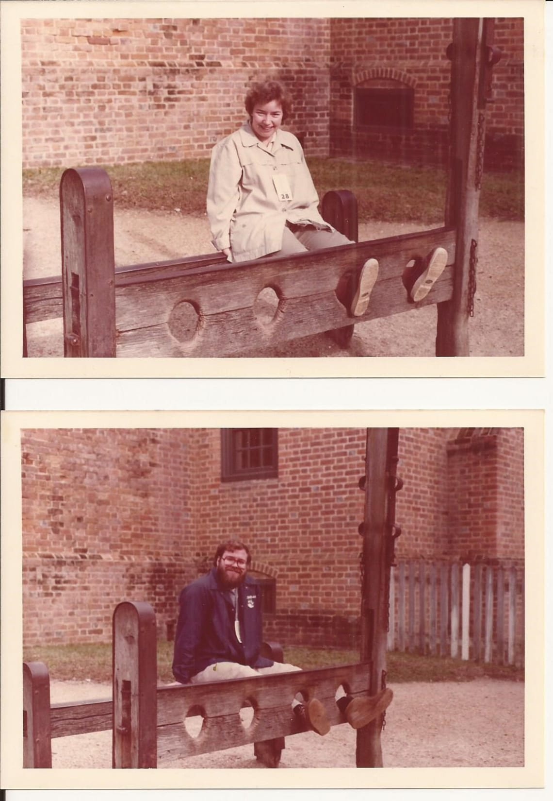 Fun Time at the Stockades Display During Vacation, Vintage Photograph ...