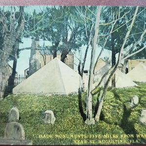 Monument du Dade, à cinq miles (8 km) du marais Wahoo, près de Saint-Augustin, carte postale illustrée en couleur vintage, monument de la Floride