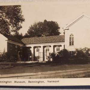 Bennington Museum, Bennington Vermont, Vintage Postcard, Black and White Photo Postcard, Travel Souvenir, Historic Museum, Grandma Moses
