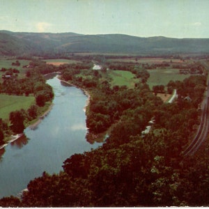 The Mountain Top, Salle à manger pittoresque, Waverly Hill, New York, Carte postale vintage, Souvenir de voyage photo couleur, Chemung Valley