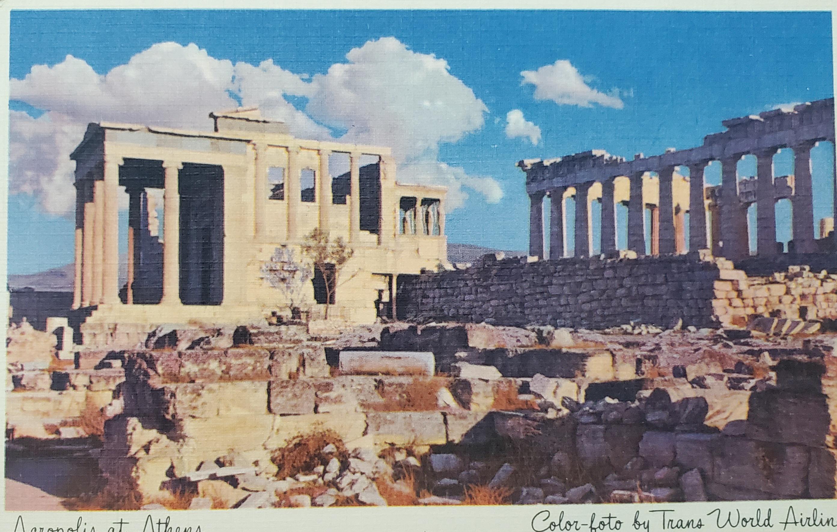 Acropolis Athens, Color-foto by Trans World Airlines, Vintage Color ...