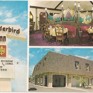 Thunderbird Inn, Augusta, Georgia, Masters Golf, Vintage Postkarte, Farbe Foto Postkarte von Thunderbird Inn, Vinyard Restaurant und Lounge