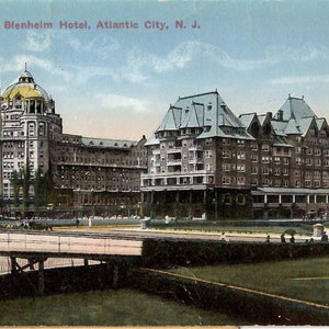 Marlborough Blenheim Hotel, Atlantic City, New Jersey, Vintage Postkarte, Illustrierte farbige Postkarte von Grand Hotel, nie benutzt