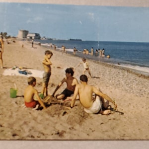 Lago Michigan, Illinois State Park, Zion Illinois, cartolina vintage con foto a colori, ricordo delle vacanze, ricordo di viaggio, piccola decorazione da parete, divertimento in spiaggia