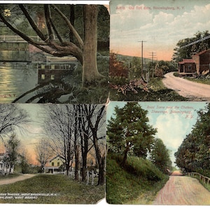 1911 Postcards New York State, Photo and Illustrated Vintage Postcards, Correspondence between Cousins, One Cent Stamps, Bloomingburg, NY